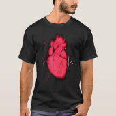 Cool Trippy Anatomical Heart for Doctors & Synthwa Tシャツ (正面)