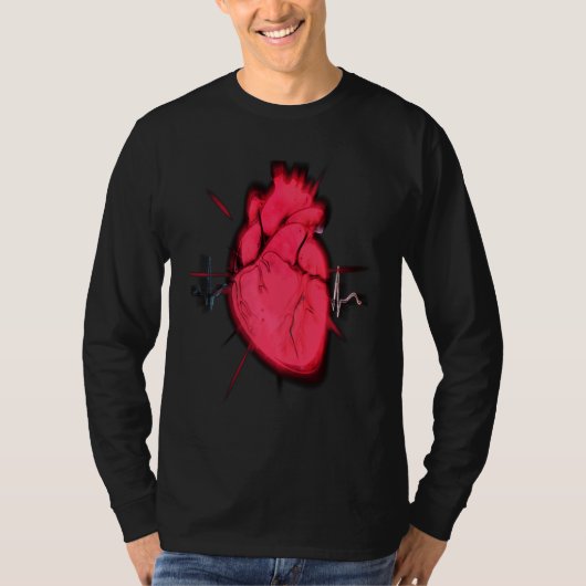 Cool Trippy Anatomical Heart for Doctors & Synthwa Tシャツ (正面)