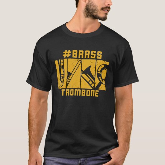 Cool trombone outfit for a player made of brass tr tシャツ (正面)