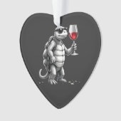 cool turtle drinking red wine art print_1 (2) オーナメント (正面)
