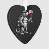 cool turtle drinking red wine art print_1 (2) オーナメント (正面)