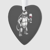 cool turtle drinking red wine art print_1 (3) オーナメント (正面)