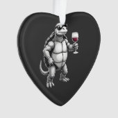 cool turtle drinking red wine art print_1 (3) オーナメント (正面)