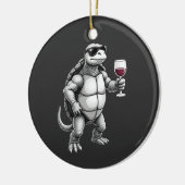 cool turtle drinking red wine art print_1 (3) セラミックオーナメント (左)