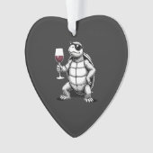cool turtle drinking red wine art print_1 (4) オーナメント (正面)