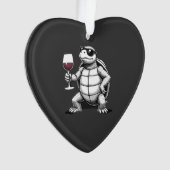 cool turtle drinking red wine art print_1 (4) オーナメント (正面)