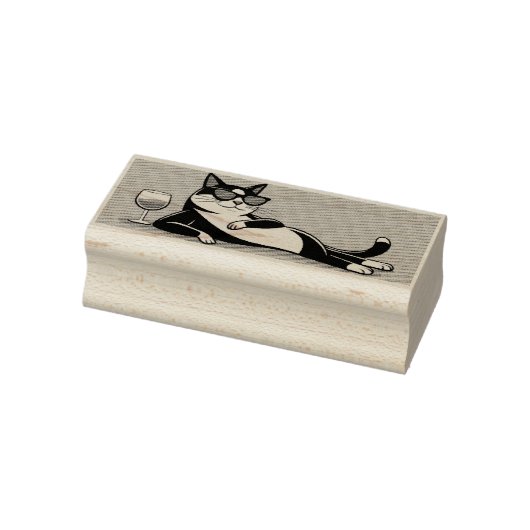 Cool Tuxedo cat rubber stamp ラバースタンプ (スタンプ)