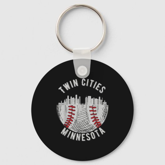 Cool Twin Cities Minnesota Mn Baseball Skyline St キーホルダー (正面)