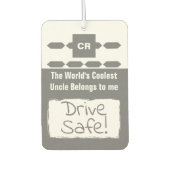 Cool Uncle 写真追加 安全運転 グレー カーエアーフレッシュナー (正面)