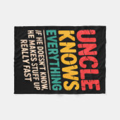 Cool Uncle Design For Uncle Men From Nephew Niece フリースブランケット (正面(横))