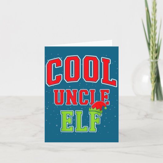 Cool Uncle Elf Christmas Family Matching Group Xma カード (正面)