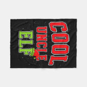 Cool Uncle Elf Christmas Family Matching Group Xma フリースブランケット (正面(横))