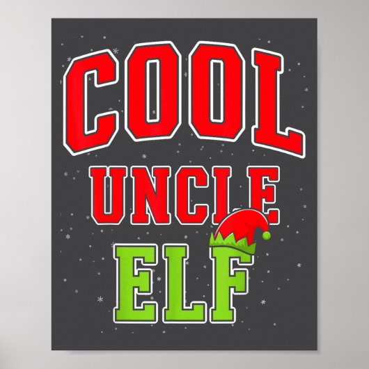 Cool Uncle Elf Christmas Family Matching Group Xma ポスター (正面)