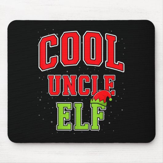 Cool Uncle Elf Christmas Family Matching Group Xma マウスパッド (正面)