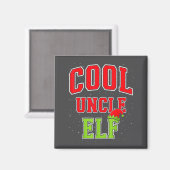 Cool Uncle Elf Christmas Family Matching Group Xma マグネット (正面/裏面)