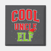 Cool Uncle Elf Christmas Family Matching Group Xma マグネット (正面)
