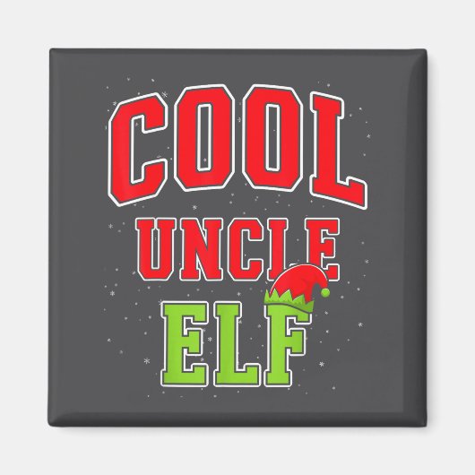 Cool Uncle Elf Christmas Family Matching Group Xma マグネット (正面)