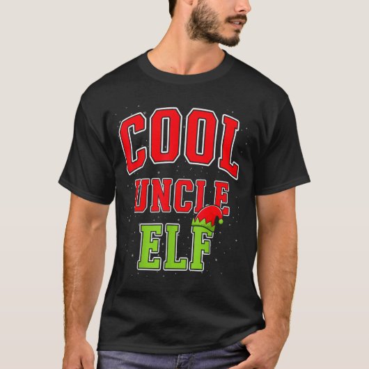 Cool Uncle Elf Christmas Family Matching Group Xma Tシャツ (正面)
