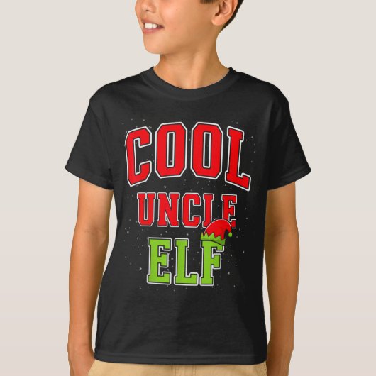 Cool Uncle Elf Christmas Family Matching Group Xma Tシャツ (正面)