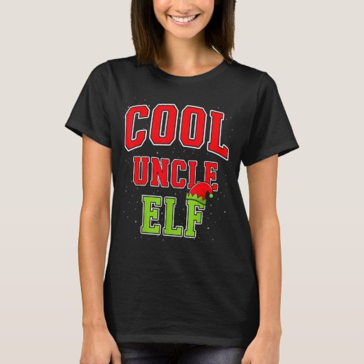 Cool Uncle Elf Christmas Family Matching Group Xma Tシャツ (正面)