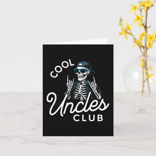 Cool Uncles Club Shirt Funny Skeleton Men Uncle  カード (黄色い花)