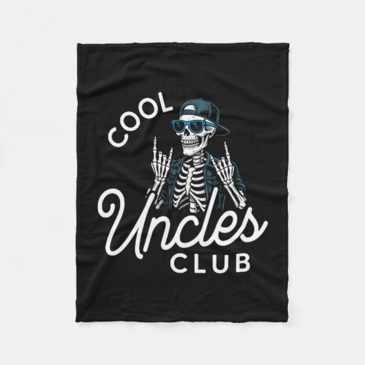 Cool Uncles Club Shirt Funny Skeleton Men Uncle  フリースブランケット (正面)