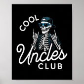 Cool Uncles Club Shirt Funny Skeleton Men Uncle ポスター (正面)