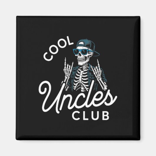 Cool Uncles Club Shirt Funny Skeleton Men Uncle  マグネット (正面)