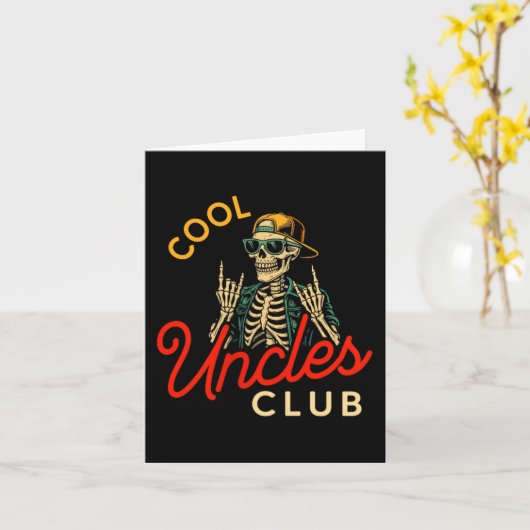 Cool Uncles Club Shirt Funny Skeleton Retro Uncle  カード (黄色い花)