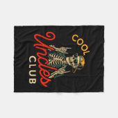 Cool Uncles Club Shirt Funny Skeleton Retro Uncle  フリースブランケット (正面(横))