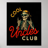 Cool Uncles Club Shirt Funny Skeleton Retro Uncle  ポスター (正面)