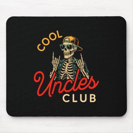 Cool Uncles Club Shirt Funny Skeleton Retro Uncle  マウスパッド (正面)