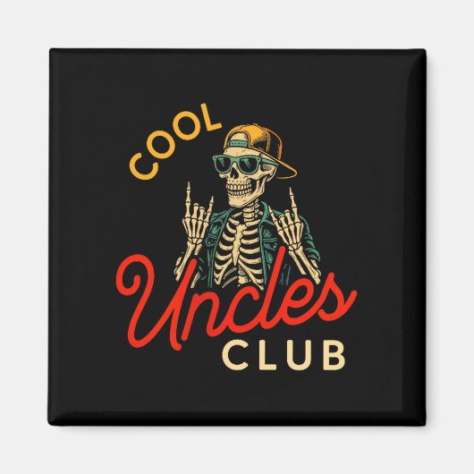Cool Uncles Club Shirt Funny Skeleton Retro Uncle  マグネット (正面)