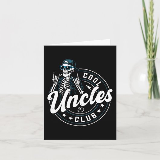Cool Uncles Club Shirt Funny Skeleton Uncle Men カード (正面)