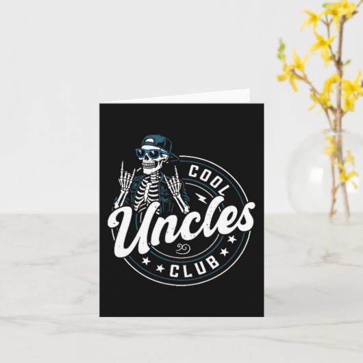 Cool Uncles Club Shirt Funny Skeleton Uncle Men  カード (黄色い花)