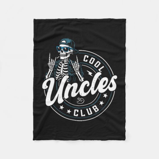 Cool Uncles Club Shirt Funny Skeleton Uncle Men  フリースブランケット (正面)