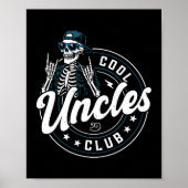 Cool Uncles Club Shirt Funny Skeleton Uncle Men ポスター (正面)