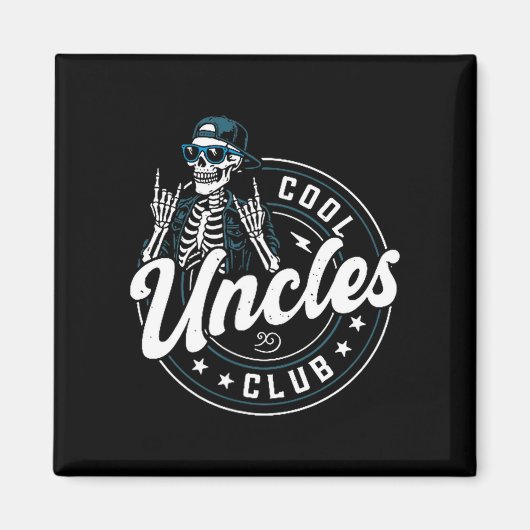 Cool Uncles Club Shirt Funny Skeleton Uncle Men  マグネット (正面)