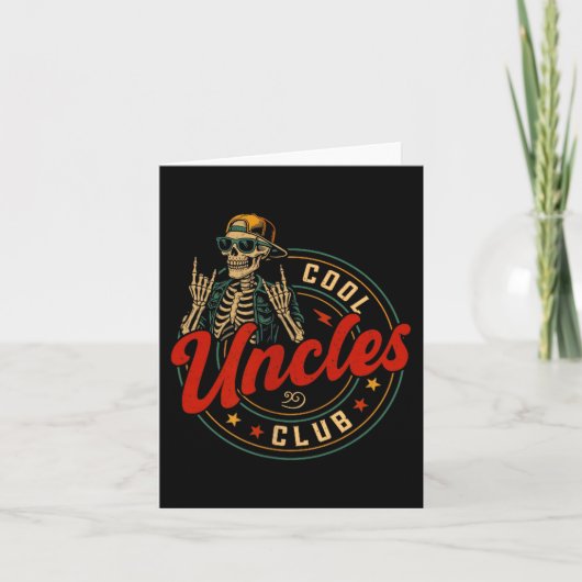 Cool Uncles Club Shirt Funny Skeleton Uncle Men Fa カード (正面)