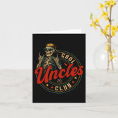 Cool Uncles Club Shirt Funny Skeleton Uncle Men Fa カード (黄色い花)