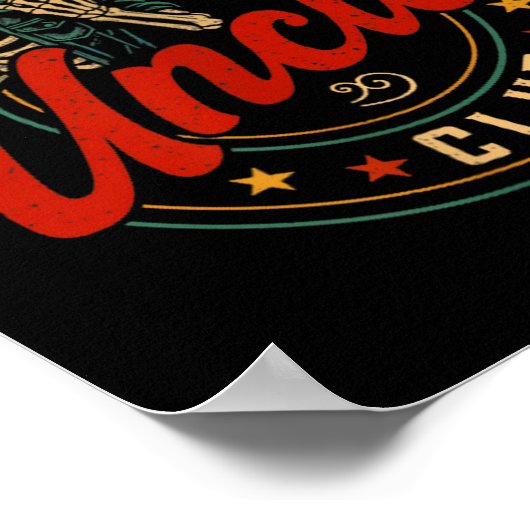 Cool Uncles Club Shirt Funny Skeleton Uncle Men Fa ポスター (角)