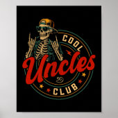 Cool Uncles Club Shirt Funny Skeleton Uncle Men Fa ポスター (正面)