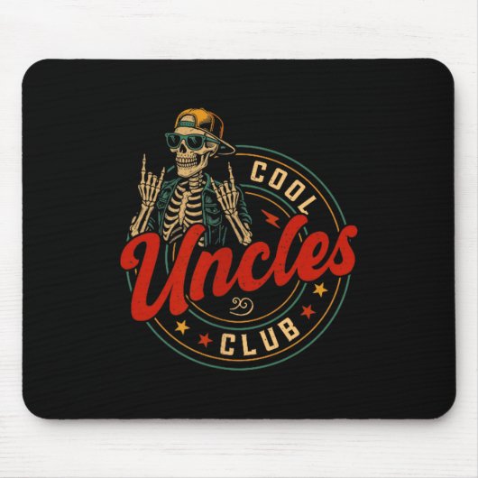 Cool Uncles Club Shirt Funny Skeleton Uncle Men Fa マウスパッド (正面)