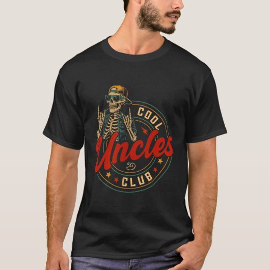 Cool Uncles Club Shirt Funny Skeleton Uncle Men Fa Tシャツ (正面)