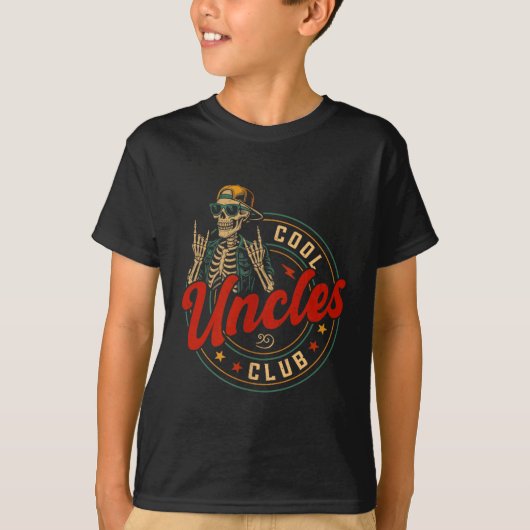 Cool Uncles Club Shirt Funny Skeleton Uncle Men Fa Tシャツ (正面)