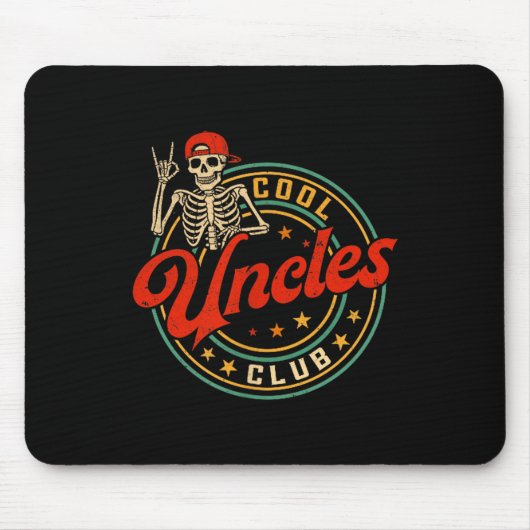 Cool Uncles Club Shirt Retro Funny Skeleton New Un マウスパッド (正面)