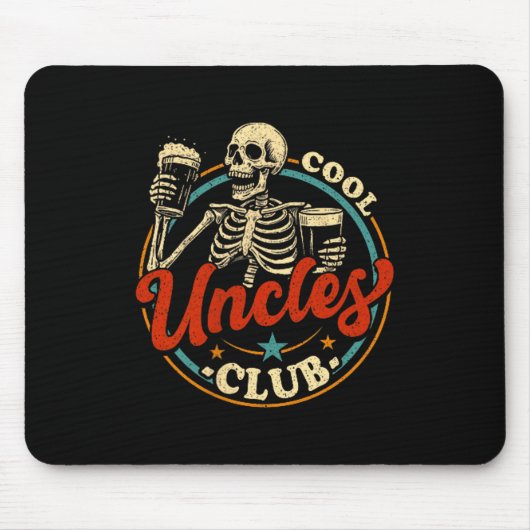 Cool Uncles Club Shirt Uncle Skeleton Men Fathers  マウスパッド (正面)