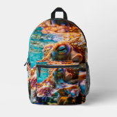 Cool Underwater Octopus Backpack プリントバックパック (正面)