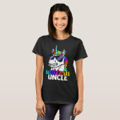 Cool Unicorn Uncle Unclecorn Mens  Fun Christmas Tシャツ (正面フル)