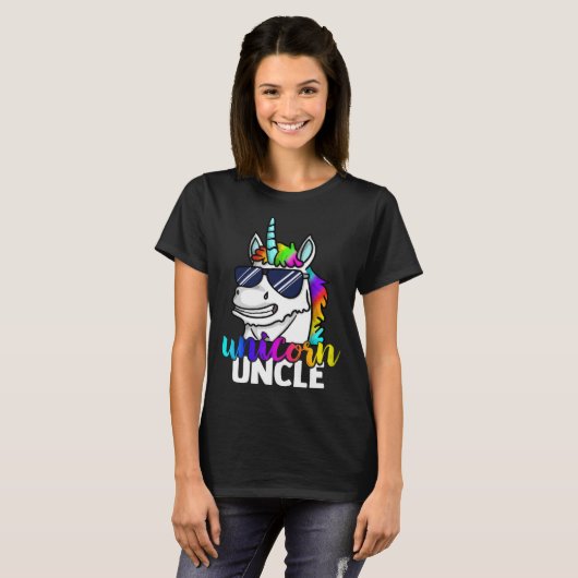 Cool Unicorn Uncle Unclecorn Mens  Fun Christmas Tシャツ (正面フル)
